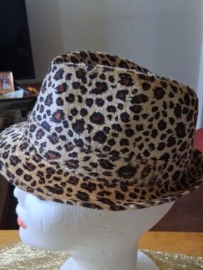 PETASUS Leopard-Print Fedora Hat - Tan, Brown, Black